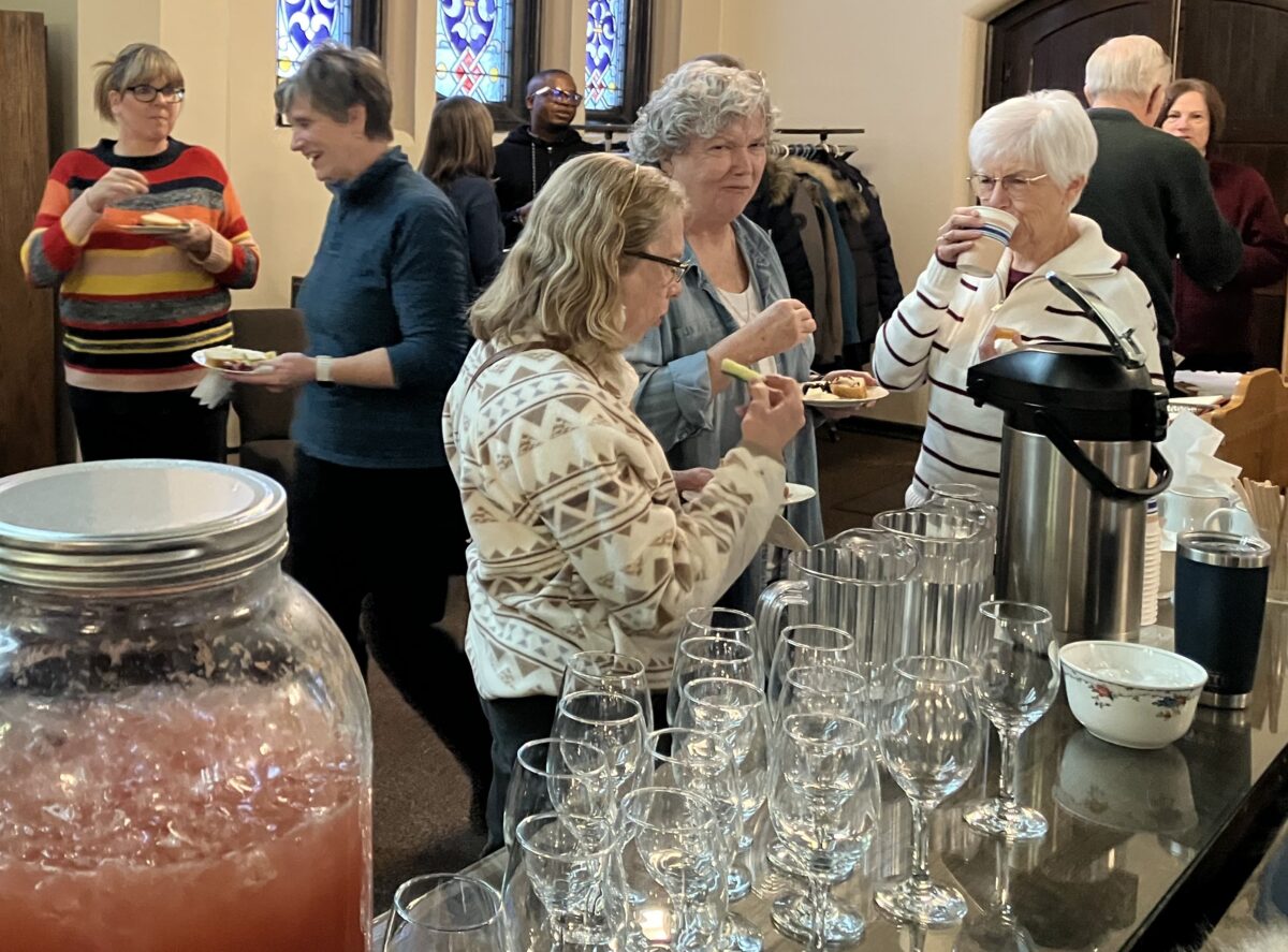12- Cropped Retreatants sharing food and beverage-Saturday MJ